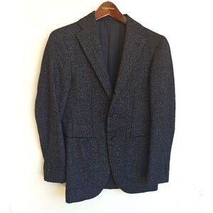 Ferla X SHIPS Baby Alpaca Suit Jacket Black And Gray Tweed Size 44 US 34 Small